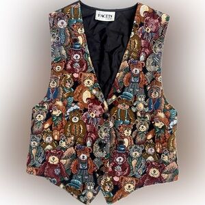 Women’s vintage quilted teddy bear vest